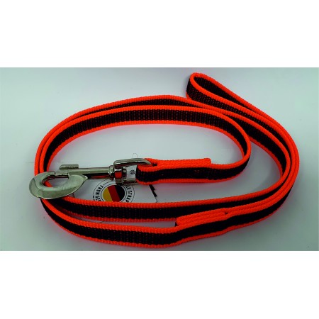 Julius K9 IDC Guinzaglio Cane Nylon Gomma Arancio 20mm x 1,2mt con maniglia