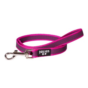 Julius K9 IDC Guinzaglio Nylon Gomma Rosa 20mm x 1,2mt con maniglia