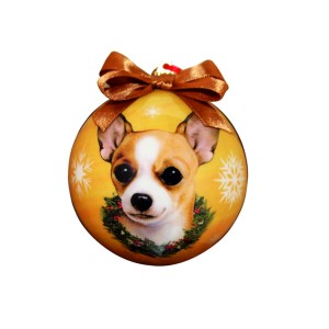 Pallina per albero di natale con decorazione cane razza chihuahua