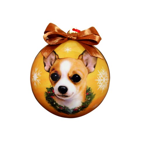 Pallina per albero di natale con decorazione cane razza chihuahua
