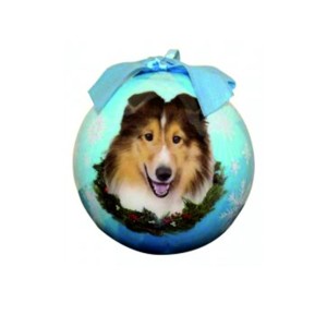 Palla di natale per decorazione albero pallina natalizia cane razza sheltie