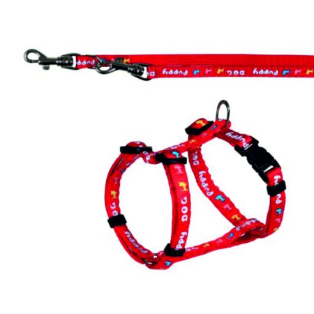 Trixie pettorina per cuccioli con guinzaglio  colore rosso