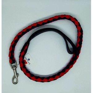 Guinzaglio per cane intrecciato in pelle just leather colore rosso Da abbinare a collare, pettorina