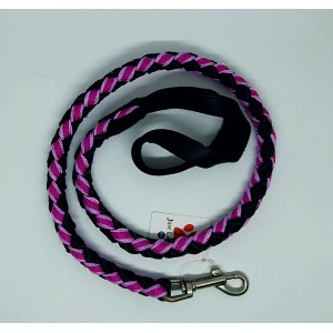 Guinzaglio per cane intrecciato in pelle just leather colore rosa