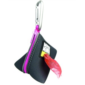 Porta sacchetti igienici cane dispenser con rotolo Max & Molly rosa in neoprene 2