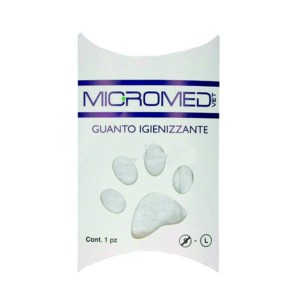 Guanto pulizia pelo cane e gatto naturale Ioni Argento Tg.L