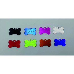 Medaglietta per cane osso piccolo con incisione personalizzata