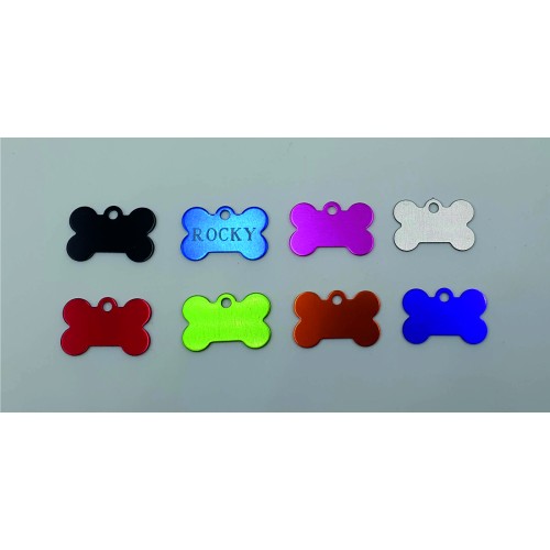 Medaglietta per cane osso piccolo con incisione personalizzata