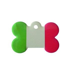 Medaglietta personalizzata cane con bandiera Italia ed incisione gratuita