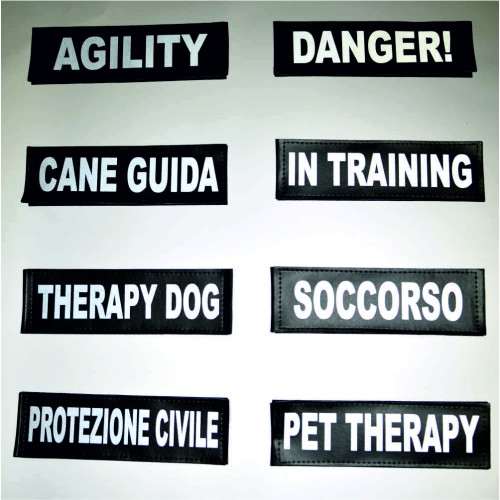 Coppia Etichette 11 x 3 cm. Riflettenti per Pettorina imbragatura cane JULIUS-K9