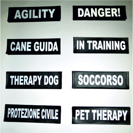 Coppia Etichette 11 x 3 cm. Riflettenti per Pettorina imbragatura cane JULIUS-K9