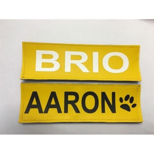 JULIUS-K9 Etichette 16 x 5 cm Gialle a strappo Personalizzate Per Pettorina Cane