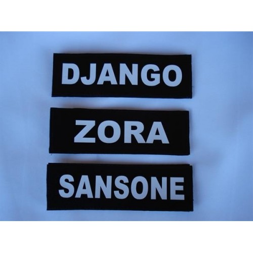 Etichette 11 x 3 cm. a strappo personalizzate per pettorina Cane Julius K9