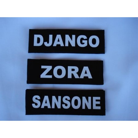 Etichette 11 x 3 cm. a strappo personalizzate per pettorina Cane Julius K9