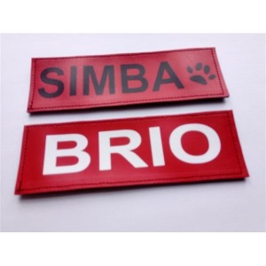 JULIUS-K9 Etichette 16 x 5 cm Rosse a strappo Personalizzate Per Pettorina Cane