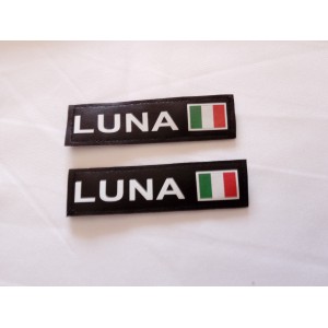 Etichette 16 x 5 cm.Personalizzate con Bandiera Italia Pettorina Cane Julius K9
